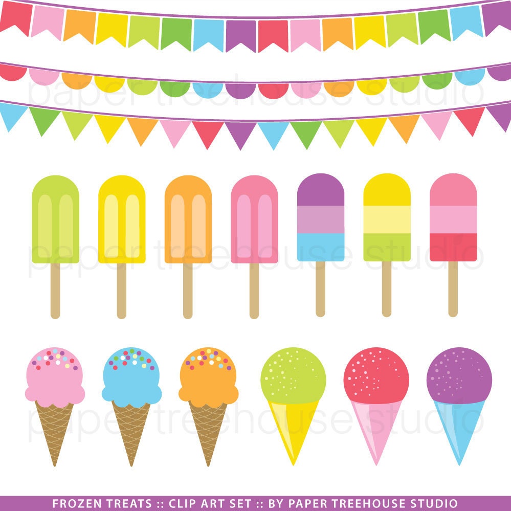 Party Birthday Gift Photo Note Box of 12 Ice Cream Cone Note Food Clip 