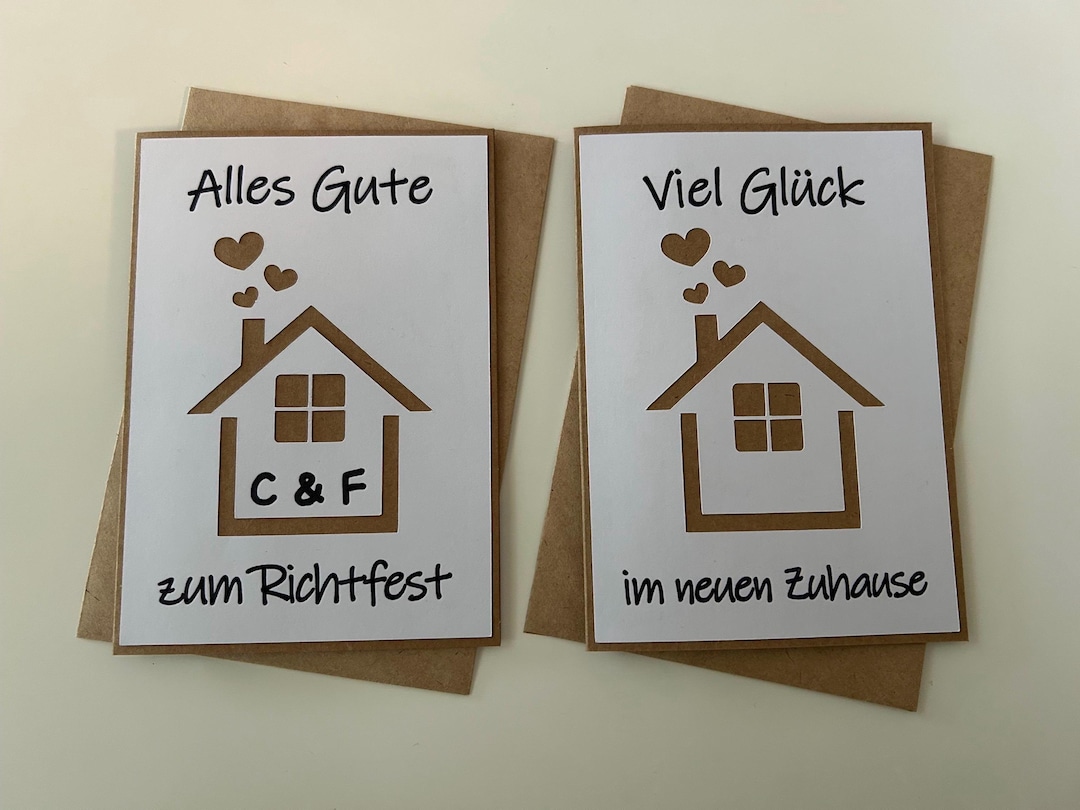 Karte zum Einzug, Karte zum Richtfest, A6, personalisierbar, Geschenk ...