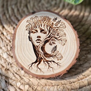 TWILIGHT ASH ~ Space Between Worlds ~ | Engraved Tree Goddess Coaster