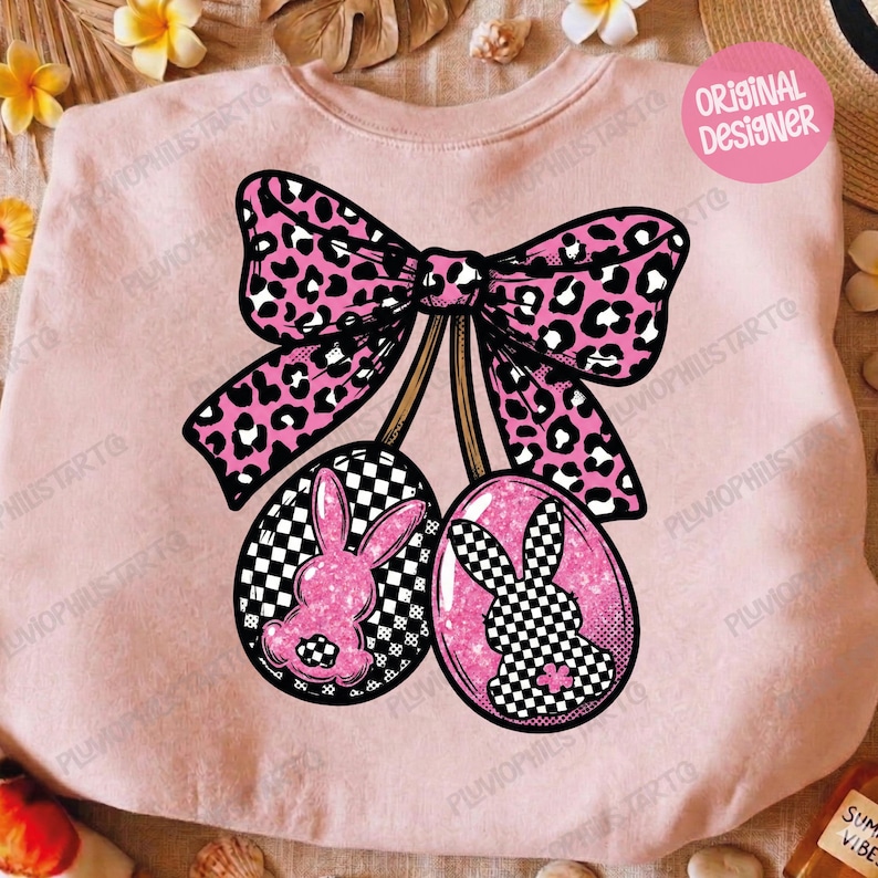 Leopard Checkered Easter Bunny PNG (Instant Download) image 6