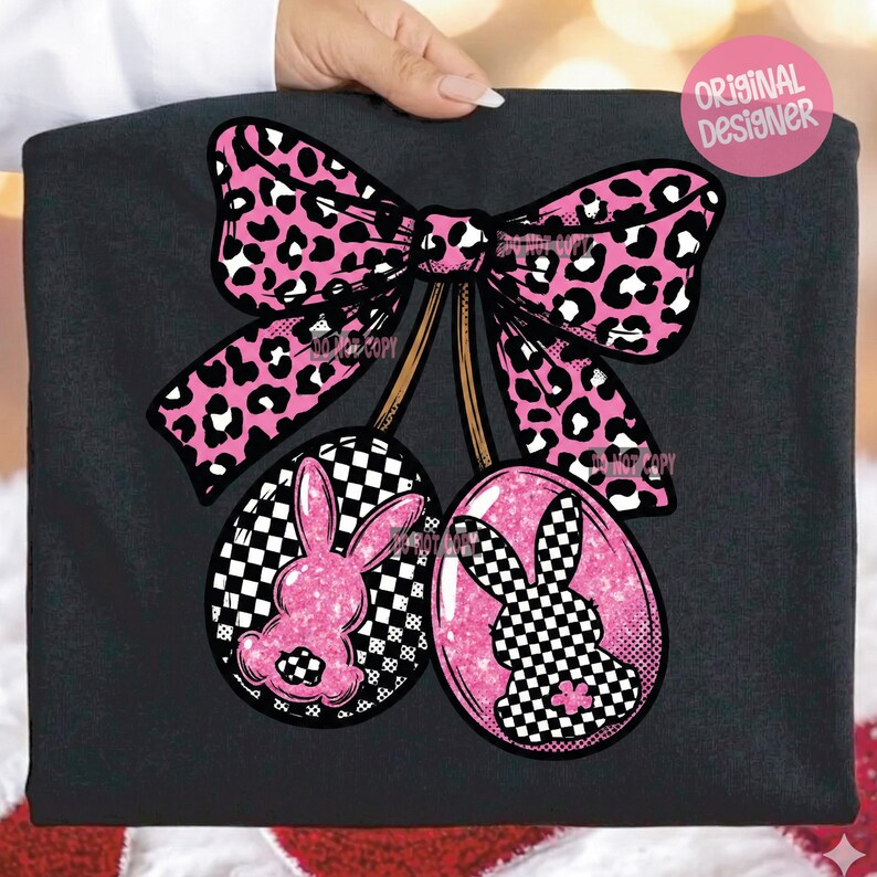 Leopard Checkered Easter Bunny PNG (Instant Download) image 11
