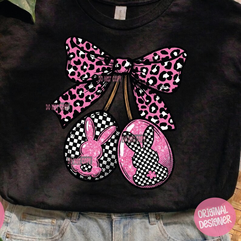 Leopard Checkered Easter Bunny PNG (Instant Download) image 8