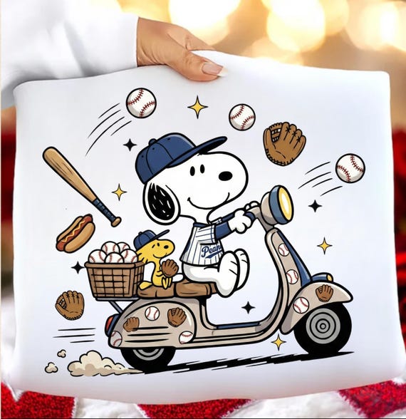 Snoopy Png, Baseball Snoopy Png, Cartoon Sport Png, Movie Baseball Png, Retro Kids Shirt Snoopy Baseball Png Sublimation