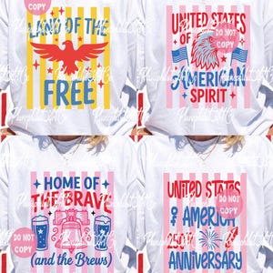 Paquete retro de rayas para el 4 de julio, PNG patriótico, diseño American Mama, gráfico de la bandera estadounidense, descarga digital de 17 PNG, DISEÑADOR ORIGINAL imagen 5