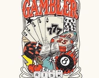 Casino Gamble PNG, Western Cowboy Clipart (Digital Download)