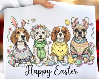 Dog Easter PNG, Happy Easter PNG, Coquette Easter Bunny Png, Spring Wiener Dog Png, Glitter Easter Brushstroke Png, Sausage Dog Easter