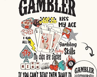 Jugador del Oeste PNG, Collage de Casino, Diseño de Vaquero (Descarga Digital)