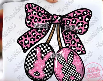 Leopard Preppy Easter Png, Checkered Easter Png, Easter Bunny Png, Leopard Easter Png, Girly Easter Png Sublimation, Bunny Egg png