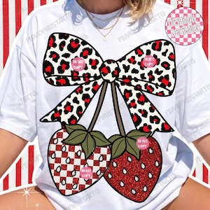Preppy Strawberry  PNG, Leopard Print Bow, Digital Download, Striped sweet summer time png, Girly  Summer Bay Coastal, ORIGINAL DESIGNER