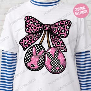 Leopard Checkered Easter Bunny PNG (Instant Download) image 2