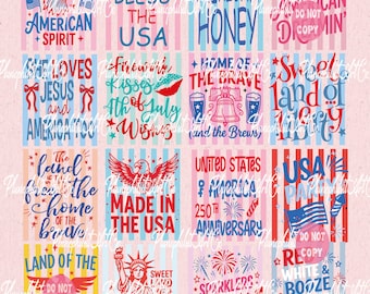 Retro Striped 4th of July Bundle, Patriotic PNG, American Mama Design, American Flag Graphic, 17 Png Digital Download, ORIGINAL DESIGNER