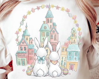 Retro Easter Bunny PNG, Vintage Happy Easter PNG, Girly Easter Shirt Png, Funny Easter Bunny Holiday Sublimation Designs