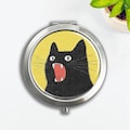 Vintage Vicious Cat Pill Box/Makeup Mirror: Travel Vitamin Storage Box product logo