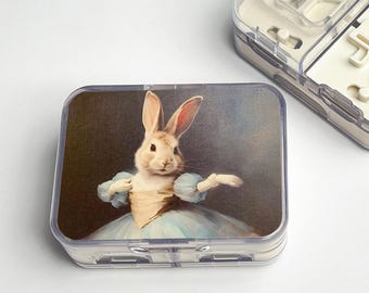 The Ballet Rabbit Pill Box With Pill Cutter - Storing Cutting Pills