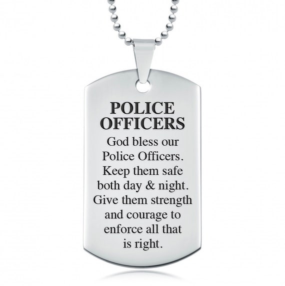Police Officers Prayer Dog Tag Necklace Personalized - Police Officer Prayer Pendant Police Officers Prayer Dog Tag Necklace Personalized - Police Officer Prayer Pendant