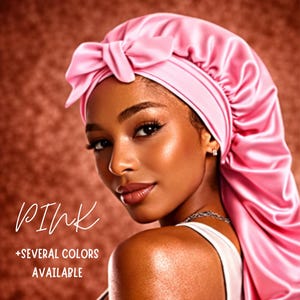 Gorro de satén extralargo para dormir – Gorro de dormir forrado de seda – Gorro protector para cabello rizado, natural y trenzado