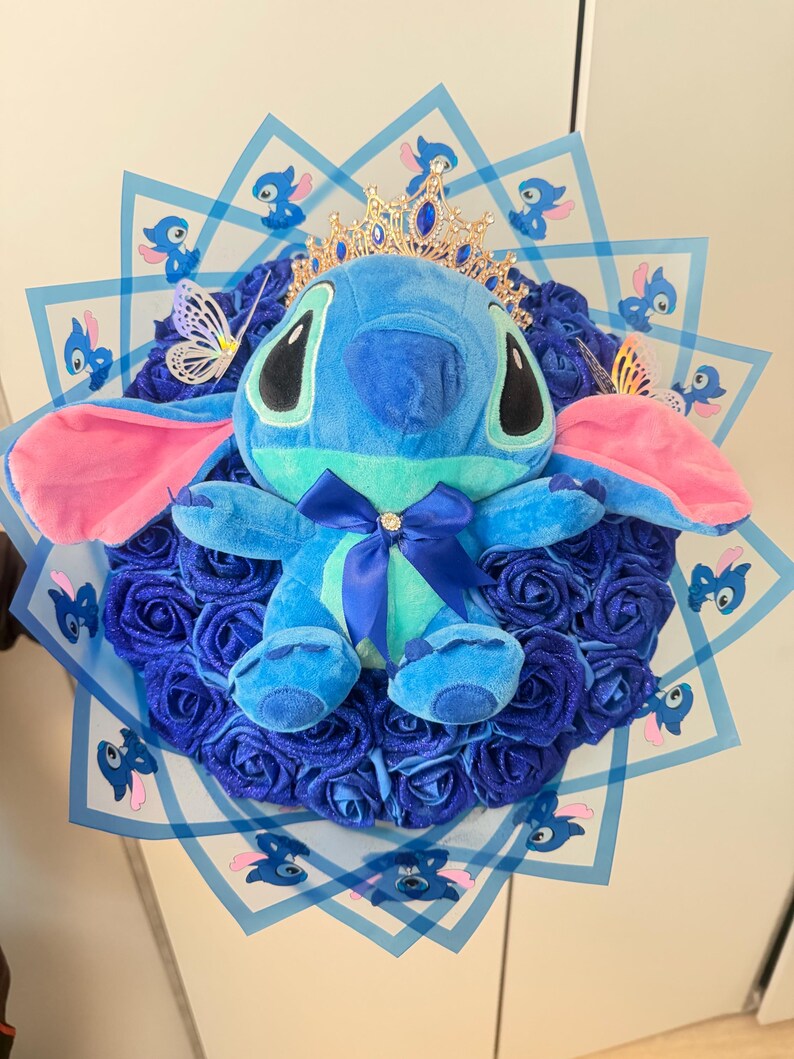 Stitch Eternal Roses Stitch Plush Eternal Rose Bouquet. Gift for Couples for Anniversaries ...