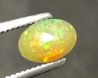 Natural Ethiopian Opal Loose Gemstone, 0.50, Ct Rainbow Fire Opal Cabochon For Jewelry Making