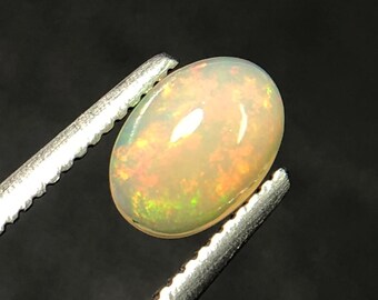 Natural Ethiopian Opal Loose Gemstone, 0.45, Ct Rainbow Fire Opal Cabochon For Jewelry Making