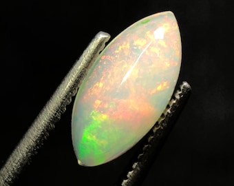 Natural Ethiopian Opal Loose Gemstone, 0.80, Ct Rainbow Fire Opal Cabochon For Jewelry Making