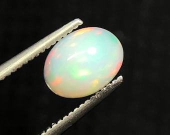 Natural Ethiopian Opal Loose Gemstone, 0.80, Ct Rainbow Fire Opal Cabochon For Jewelry Making