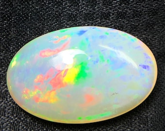Natural Ethiopian Opal Loose Gemstone, 17.45, Ct Rainbow Fire Opal Cabochon For Jewelry Making