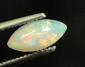 Natural Ethiopian Opal Loose Gemstone, 0.40, Ct Rainbow Fire Opal Cabochon For Jewelry Making