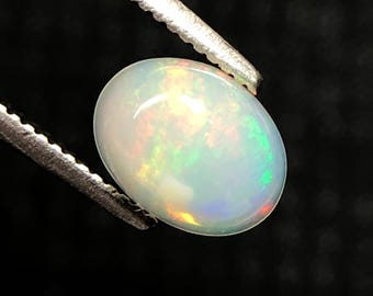 Natural Ethiopian Opal Loose Gemstone, 0.65, Ct Rainbow Fire Opal Cabochon For Jewelry Making
