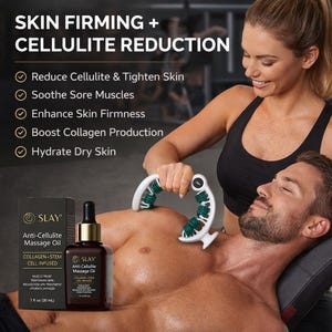 Rodillo de masaje antialérgico, aceite de masaje anticelulítico, reafirma la piel, alivio muscular. imagen 5