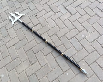 Exhibición de tridente al estilo Aquaman, accesorio de lanza hecho a mano, decoración de habitación de fantasía, regalo de cumpleaños, regalo de Navidad, regalo del Día del Padre
