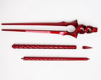 Réplica artesanal de la Lanza de Longino, decoración de lanza de doble hélice roja, regalo para profesores