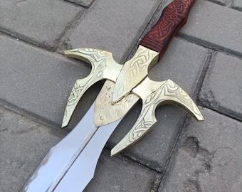 Réplica de la espada de Heimdall Hofund, decoración de pared de mitología nórdica hecha a mano, objeto de colección para exhibición.