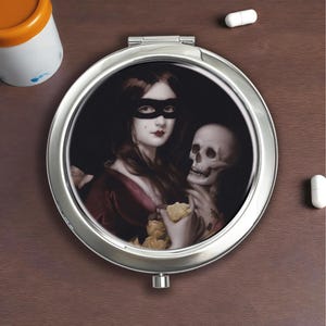 The April Witch pill box, vitamin storage box with convenient button, thoughtful health gift