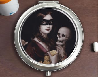 The April Witch pill box, vitamin storage box with convenient button, thoughtful health gift