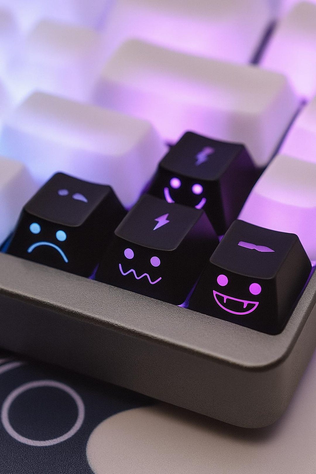 Cute Emo Keycap Set – WASD & Arrow Keys, OEM Profile ABS, Backlit ...