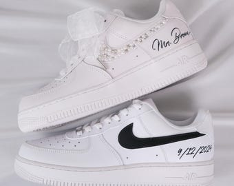 Custom Wedding Sneakers – Personalized Bride and Groom Shoes, Couple Gift