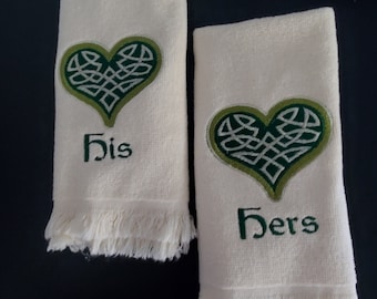 Outlander Inspired Embroidered His and Her Towels