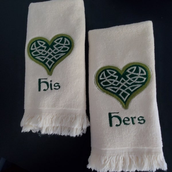 Outlander Inspired Embroidered His and Her Towels