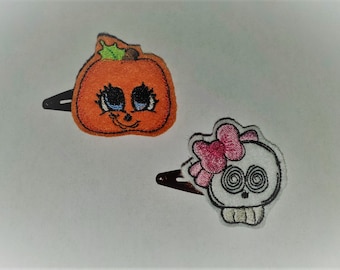 Embroidered Halloween Barrettes