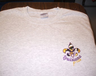 Embroidered Tee: Louisianna Pride