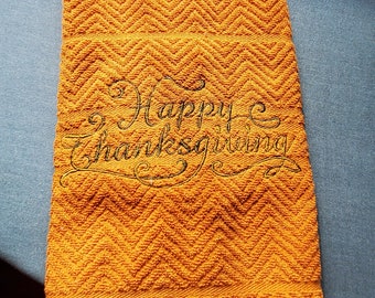 Thanksgiving Embroidered Towel