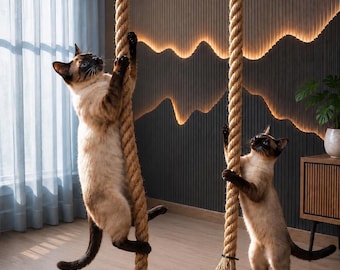 Cat Sisal Climbing Rope For Indoor Cats Hanging Cat Climbing Rope Wall Furniture Cat Playground Ceiling & Wall Mounted Sisal Cat Scratcher