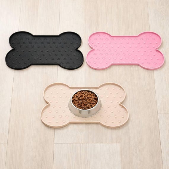 Silicone Dog Bowl Mat Paw Print Waterproof Pet Food Mat Cat & Dog Feeding Mat Easy To Clean Dog Bowl Mat Pet Supplies Cat Mat Dog Placemat