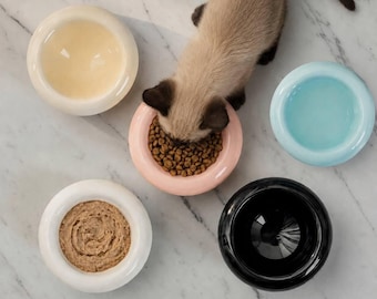 Cat Bowl Ceramic Cat Food Feeder Cute Puppy Bowl Color Food Dish Aesthetic Kawaii Small Dog Bowl Pet Supplies Cat Water Bowl Gift For Pet