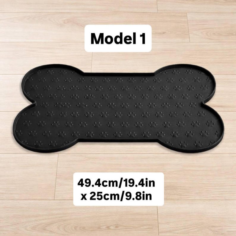Silicone Dog Bowl Mat Paw Print Waterproof Pet Food Mat Cat & Dog Feeding Mat Easy To Clean Dog Bowl Mat Pet Supplies Cat Mat Dog Placemat Model 1