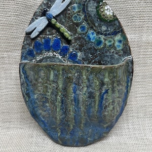 Handmade Pottery Dragonfly Plant Wall Pocket