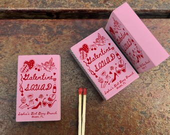 Galentine Squad Girl Gang Matches – Custom Cocktail Party Favors, Girls Night, Friendship Celebration, Bachelorette & Personalized Matchbox