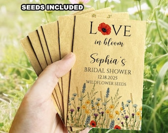Personalized Bridal Shower Seed Packets – Kraft Wildflower Favors