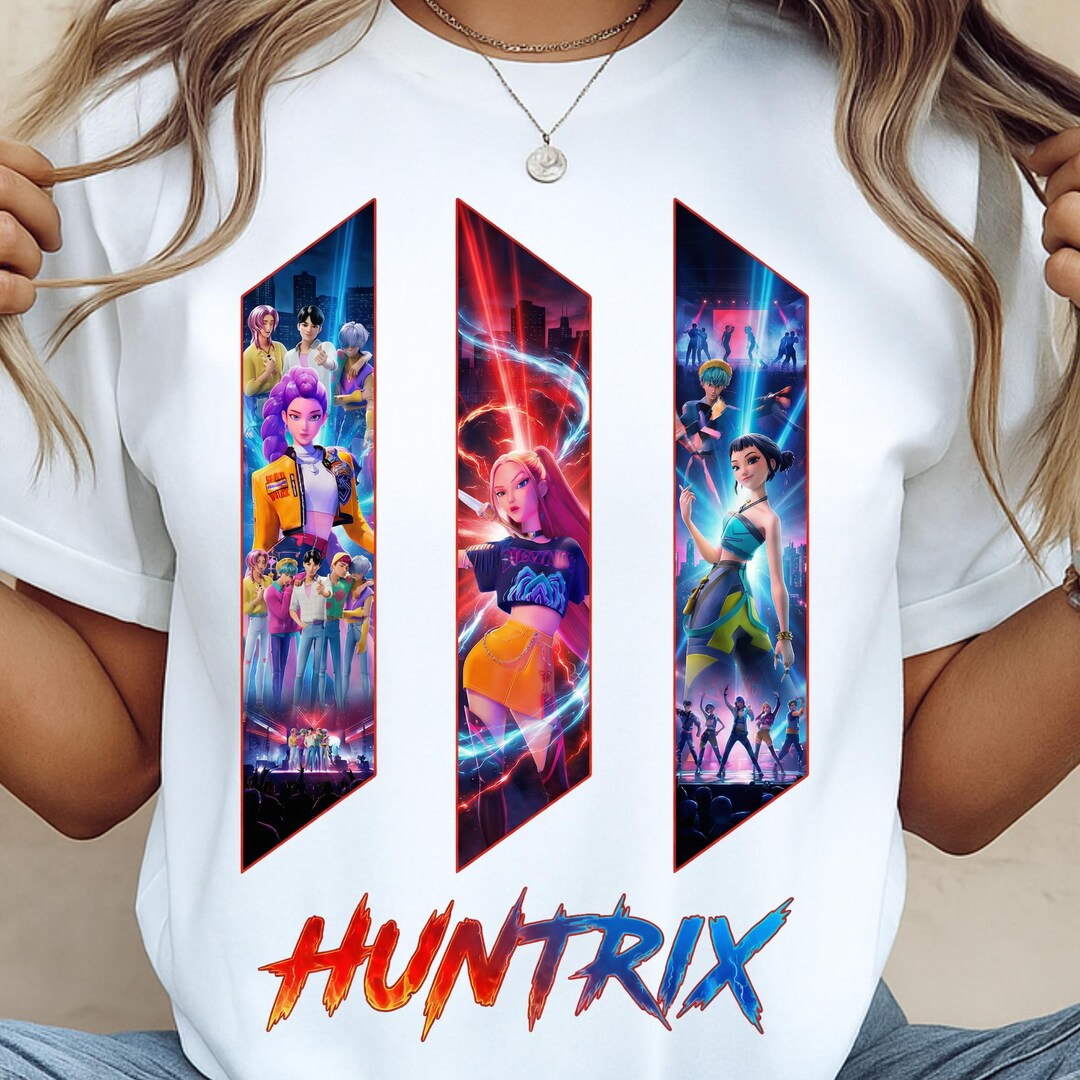 Buy Huntrix Kpop Demon Hunters PNG, Kpop Idol Group Shirt Design, Girl ...
