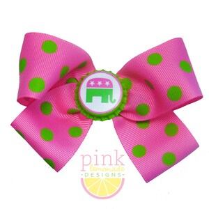 For the Littlest Republican A GOP Hair Bow USA Flag Ribbon image 3